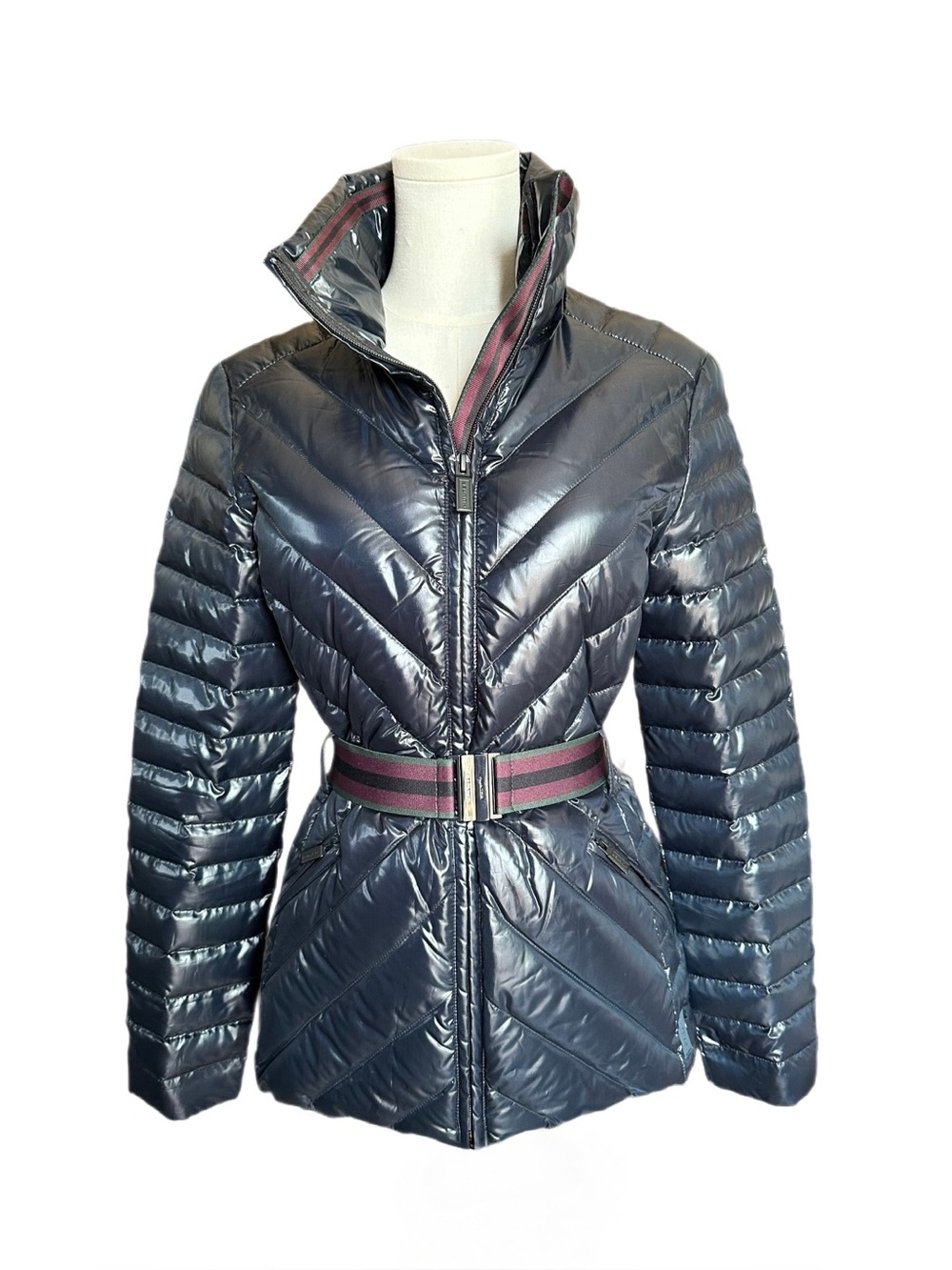 Hunter Refined Gloss Down Puffer Jacket Navy Size Small